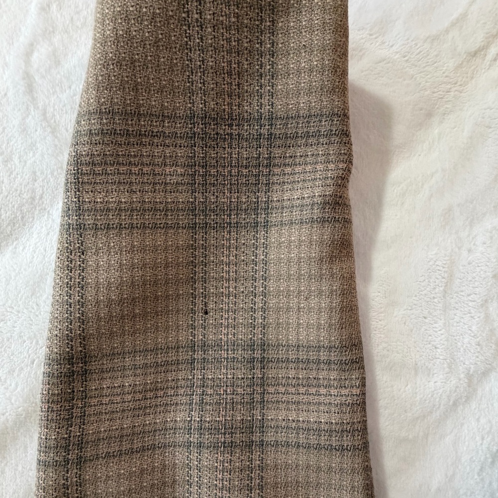 Liz Claiborne Blazer Wool double breasted beige gray plaid size 8 - Picture 13 of 16